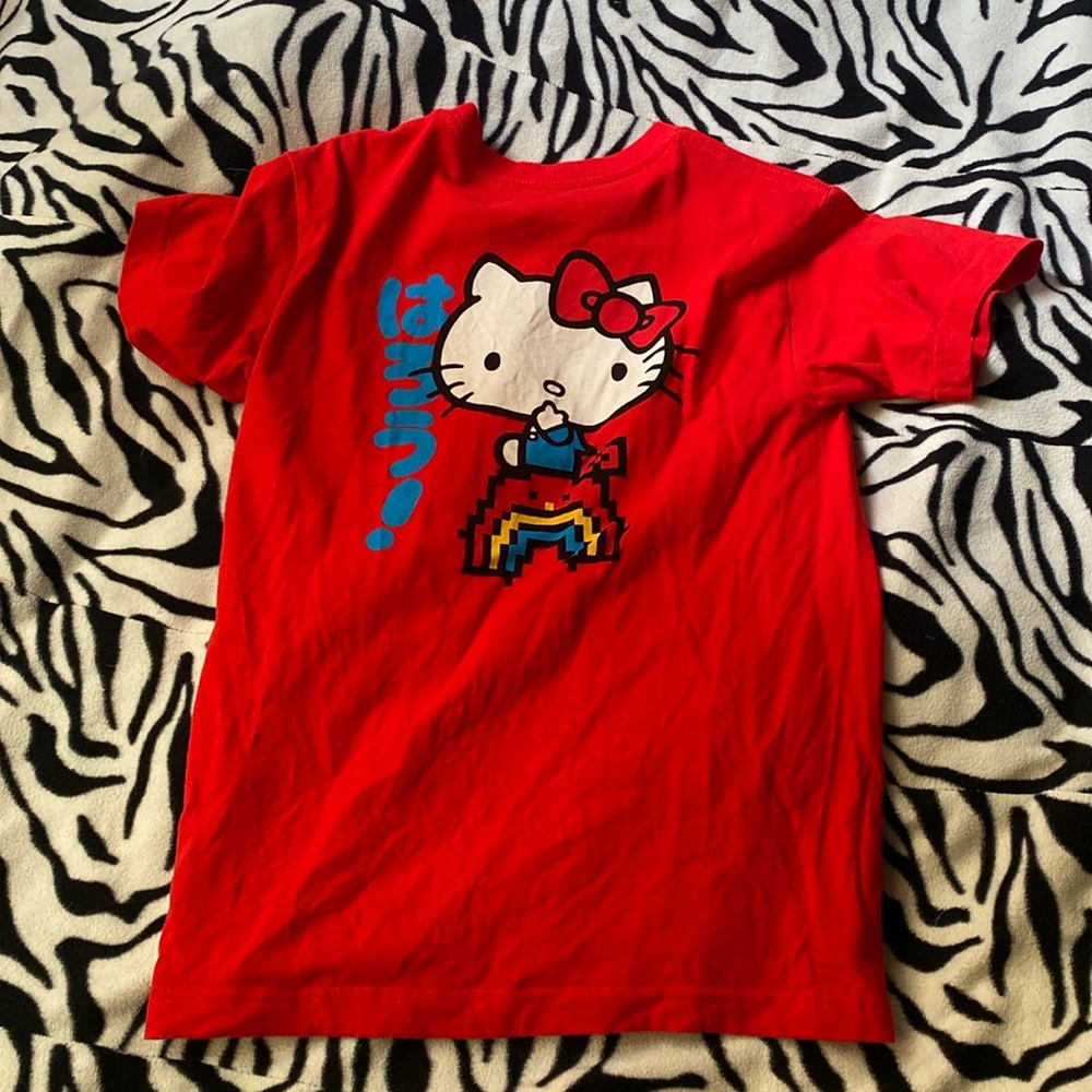 red hello kitty tee